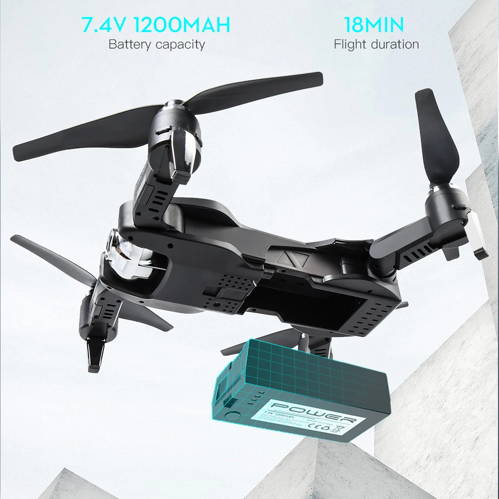 Rc Дрон 4k двойная камера HD Безголовый оптический поток Регулируемая угловая камера складной вертолет игрушечные Квадрокоптеры для взрослых