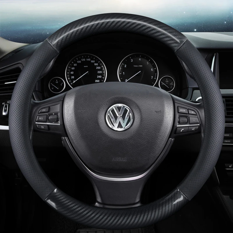 Car Steering Wheel Cover Anti Slip PU Leather Carbon Fiber for Kia Sportage Sorento Sedona ProCeed Optima K900 Soul Forte5 - Название цвета: circular