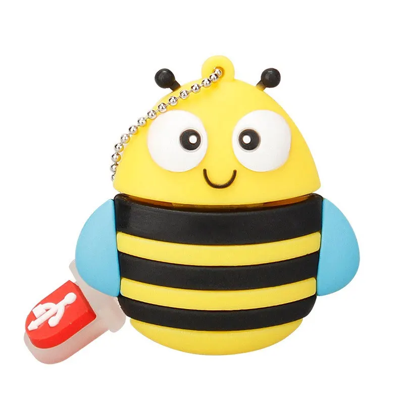 Bee Флеш-накопитель с изображением милых пингвинов, совы, лисы, 4 ГБ, 8 ГБ, 16 ГБ, USB флеш-накопитель, 32 ГБ, 64 ГБ, карта памяти, 128 ГБ, животные - Цвет: Bee
