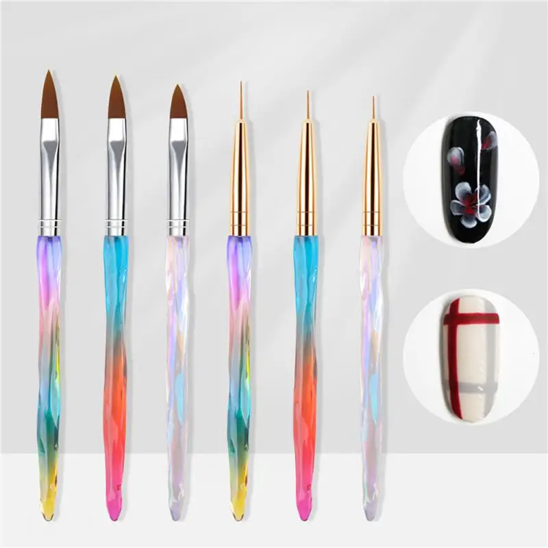 

1 Set Nail French Line Brushes Beginner Set Acrylic UV Nail Brush Gel Polish Brush Two Way Dot Pen Art Design Painting Tools