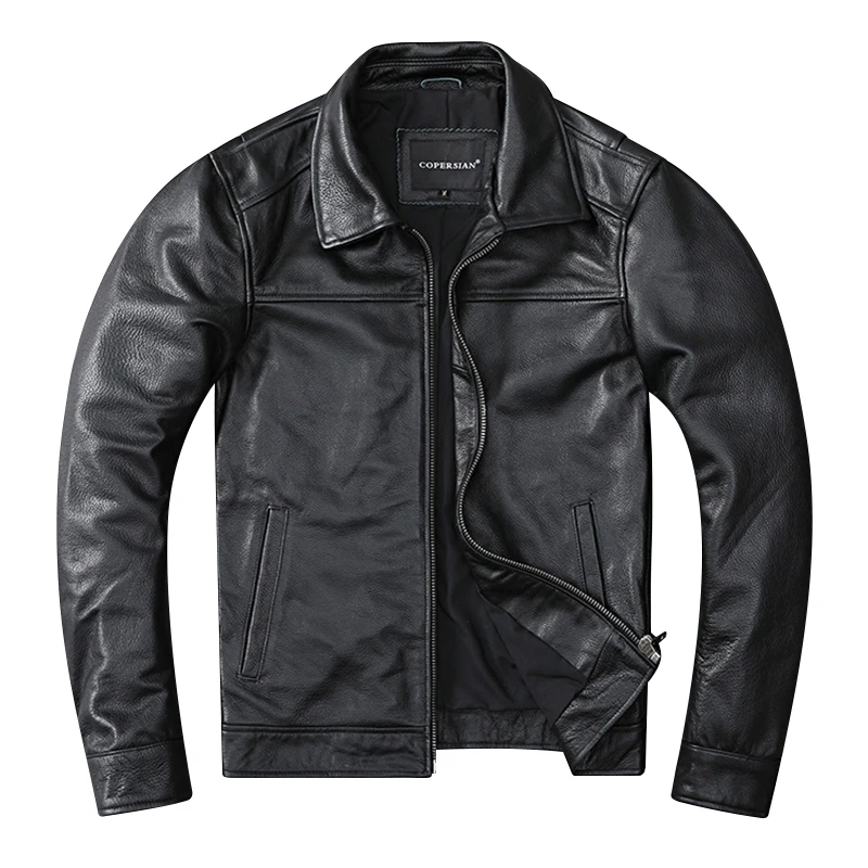 

Cowhide Coat Men's Genuine Leather Jacket Top Layer Cowhide Jacket Young Pure Leather Jacket Special Offer