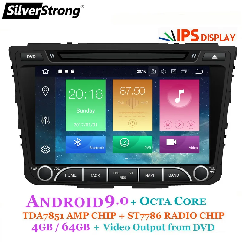 SilverStrong OctaCore ips 4G 64GB Android9.0 Creta автомобильный DVD для hyundai ix25 Creta gps Радио медиаплеер также четырехъядерный вариант