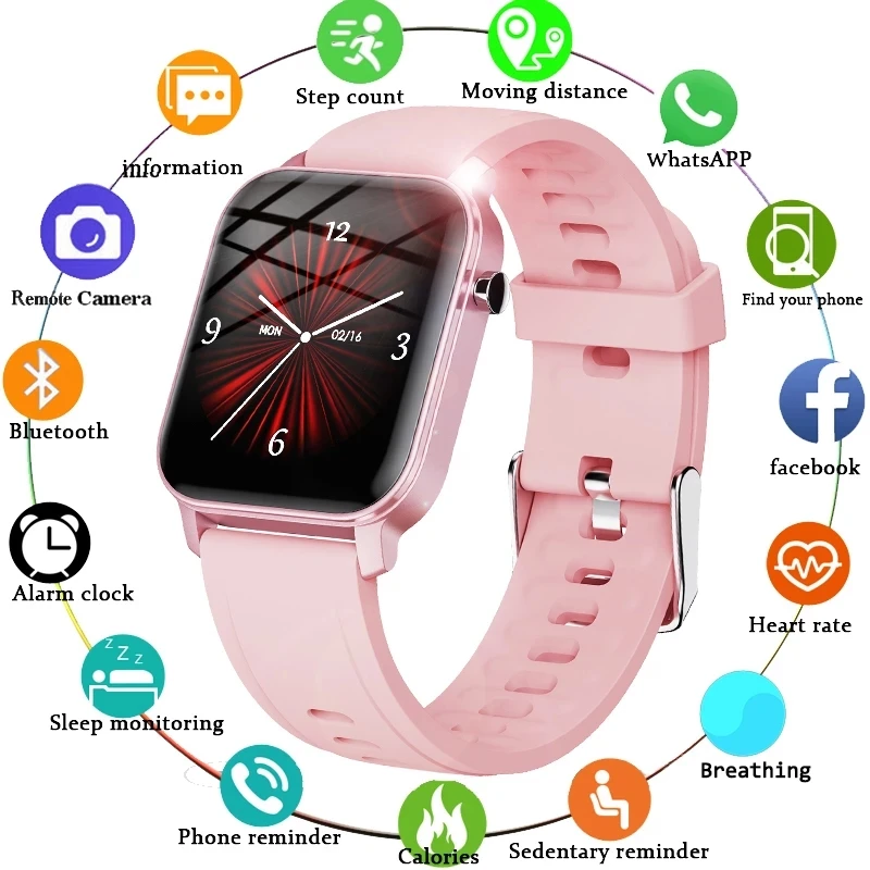 

GEJIAN Smart Watch Men IP68 Waterproof Sports Fitness Tracker Call Reminder Weather Display New Electronic Watch for Android iOS