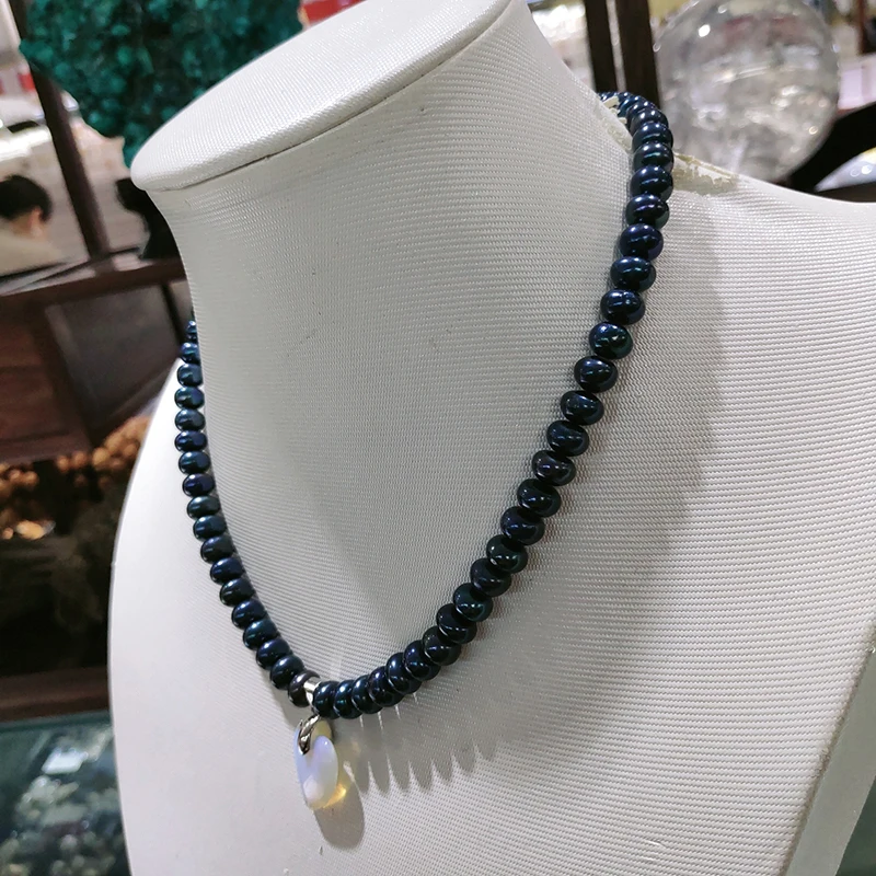 

JYX 2021 New Arrival Moonstone Heart pendant with 7.5mm natural freshwater pearl necklace 17" heart necklace