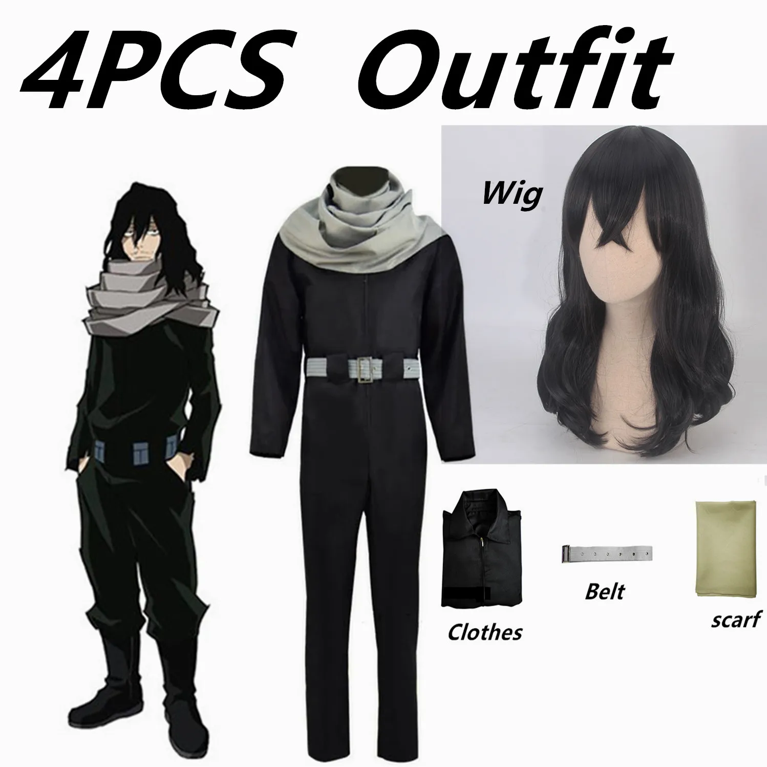 

Comic Anime My Hero Academia Cosplay Costumes Aizawa Shouta Cosplay Costume Eraser Head Cosplay Clothes Men Cartoon Black Outfit