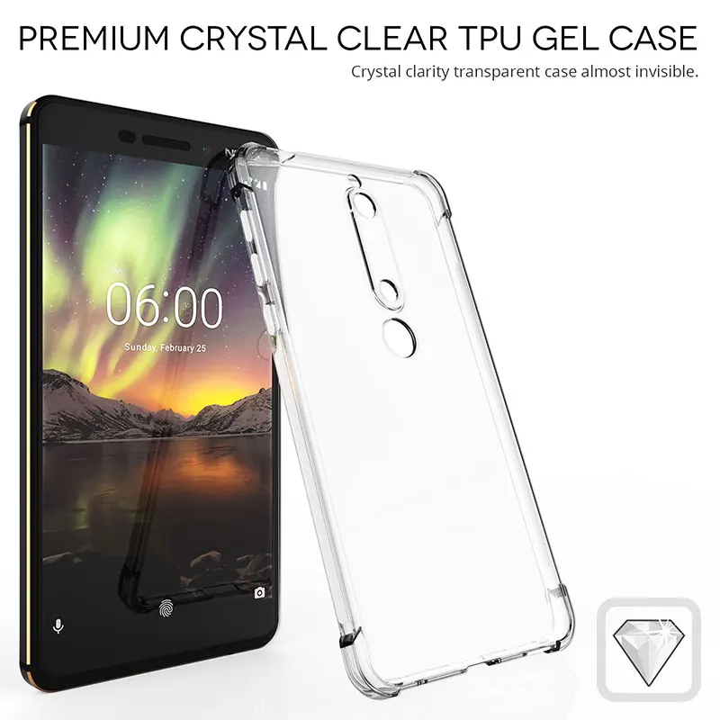 Чехол для Nokia 2,2X7X3 5,1 6,1 7,1 Plus, Мягкий противоударный чехол для Nokia X6 X5 Plus 8 Sirocco 9, воздушный силиконовый чехол из ТПУ