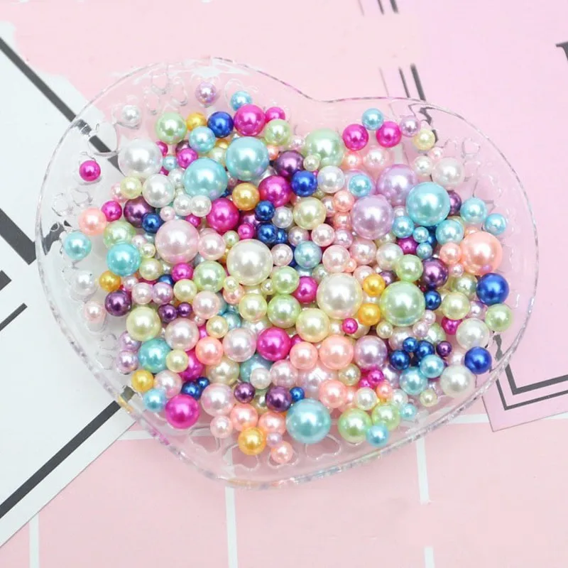 Смешанные размеры 2/ 3/4/5 мм бусины без отверстия Разноцветный жемчуг Круглый