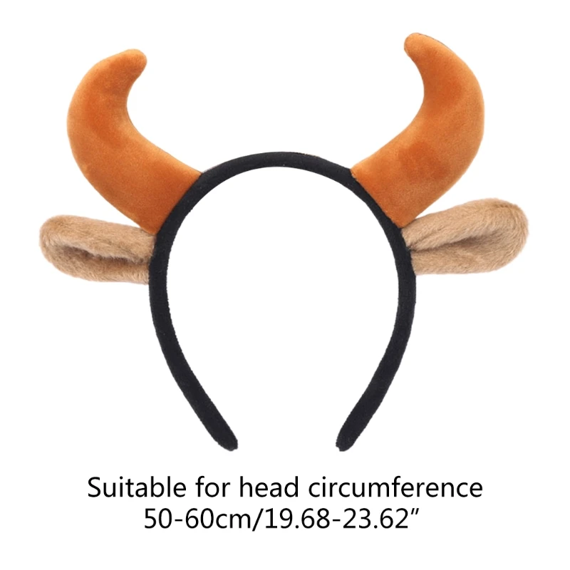 Плюшевые коровьи уши и ободок с рогом забавные животные Косплей Костюм для