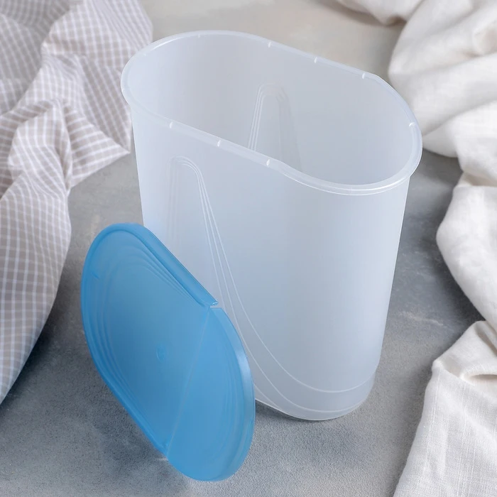 Bulk food container 2 L Wave blue For kitchen convenience Bottles Jars Boxes Storage Organization Home Garden | Дом и сад