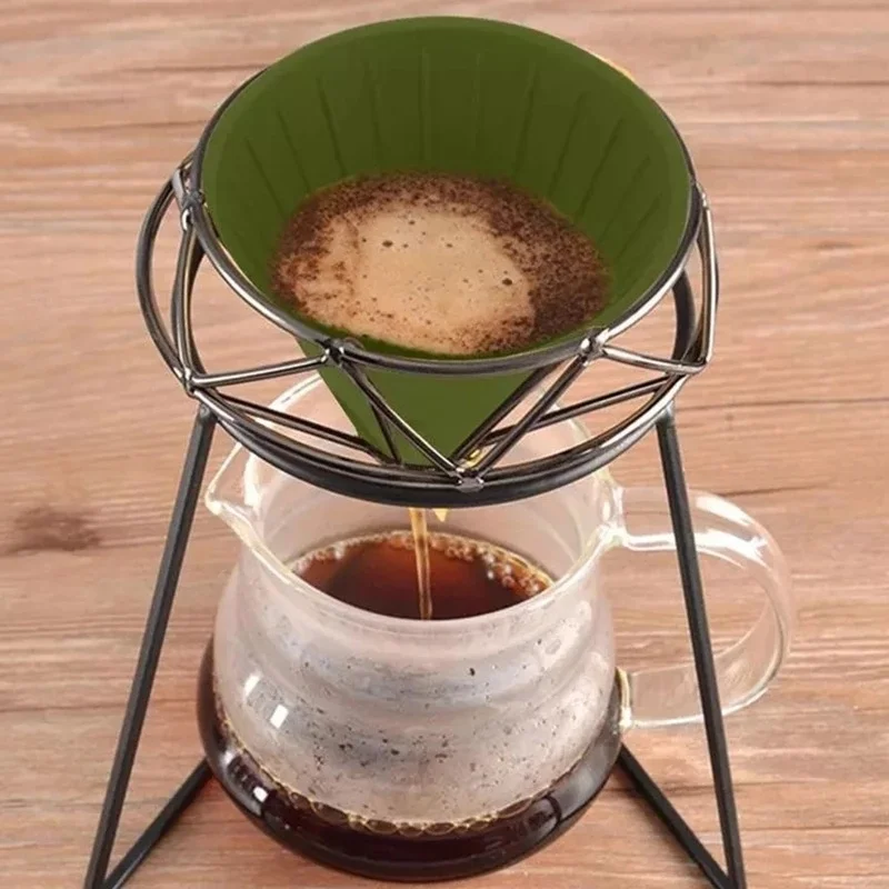 

Rainbow Sugar Color V60 Coffee Drip Filter Cup Barista Silica Reversible Foldable Outdoors 1-2 People Coffee Dripper Filter Cup