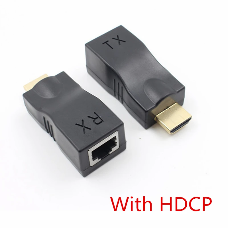 Удлинитель Kebidu 4k RJ45 сетевой кабель HDMI совместимый с сетью удлинитель до 30 м по CAT5e