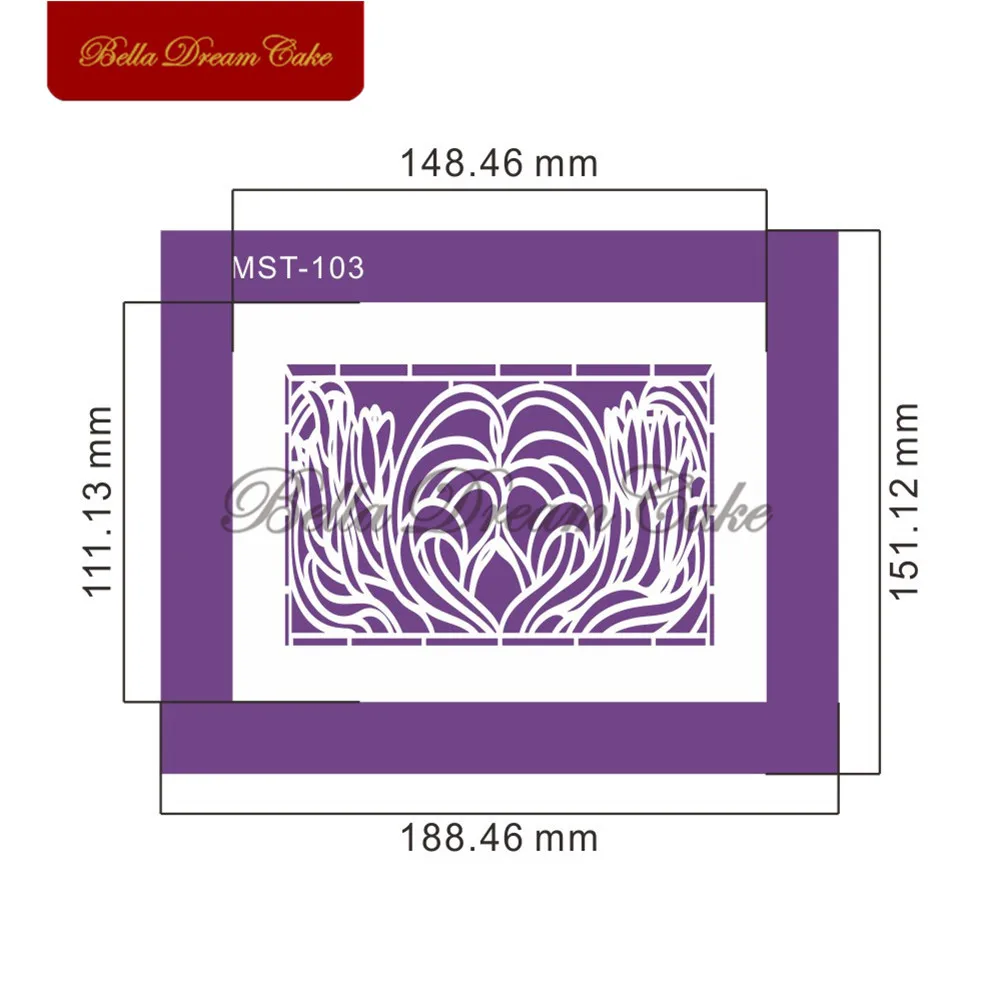 Сердце дизайн цветок трафарет для торта сетка свадебного границы помадка формы