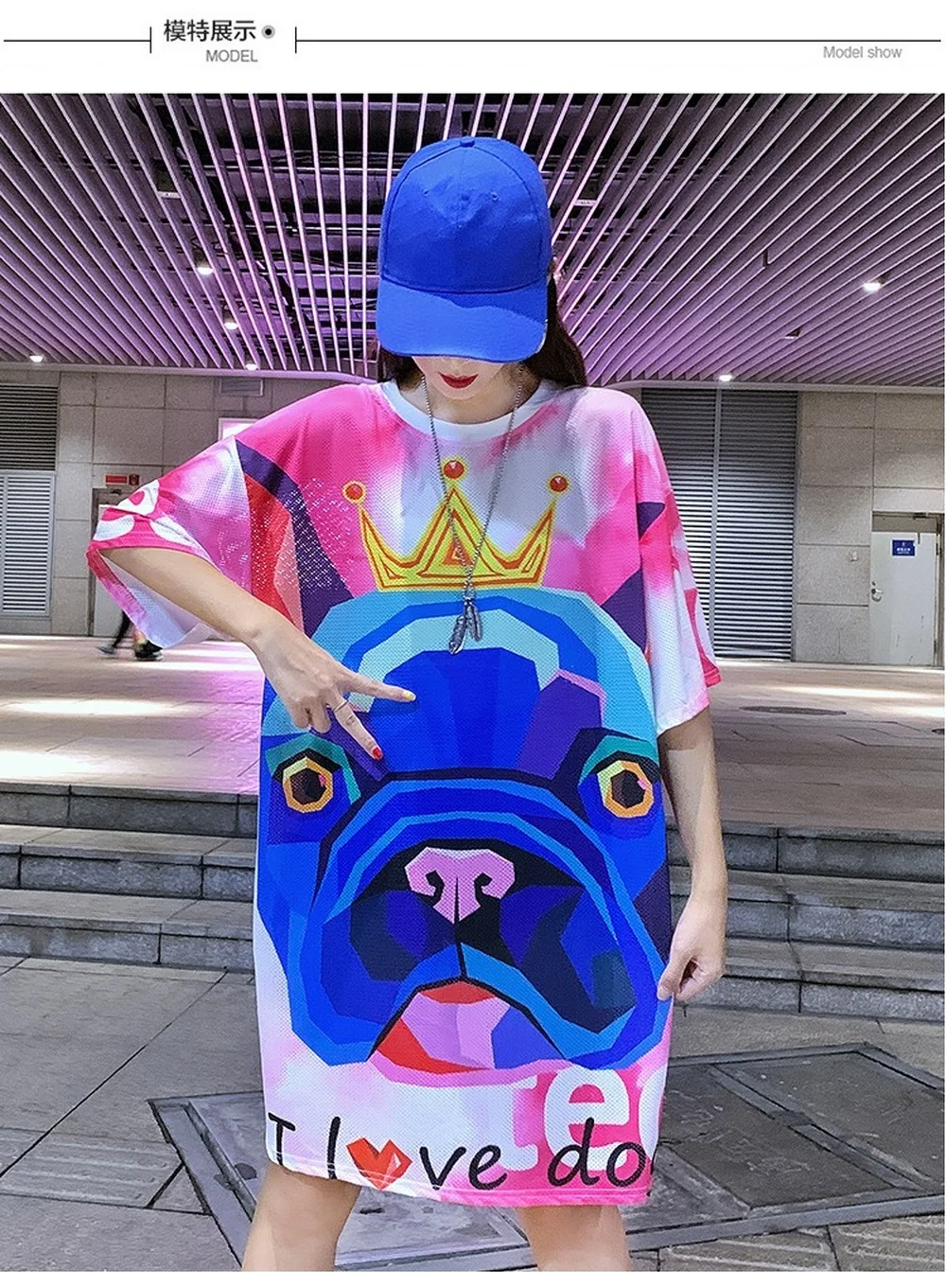 

Dongsignet Fashion Plus Size Women's T-shirt New Casual Round Neck Pullover Ice Silk Cartoon Printing Oversized T-shirt Crop Top