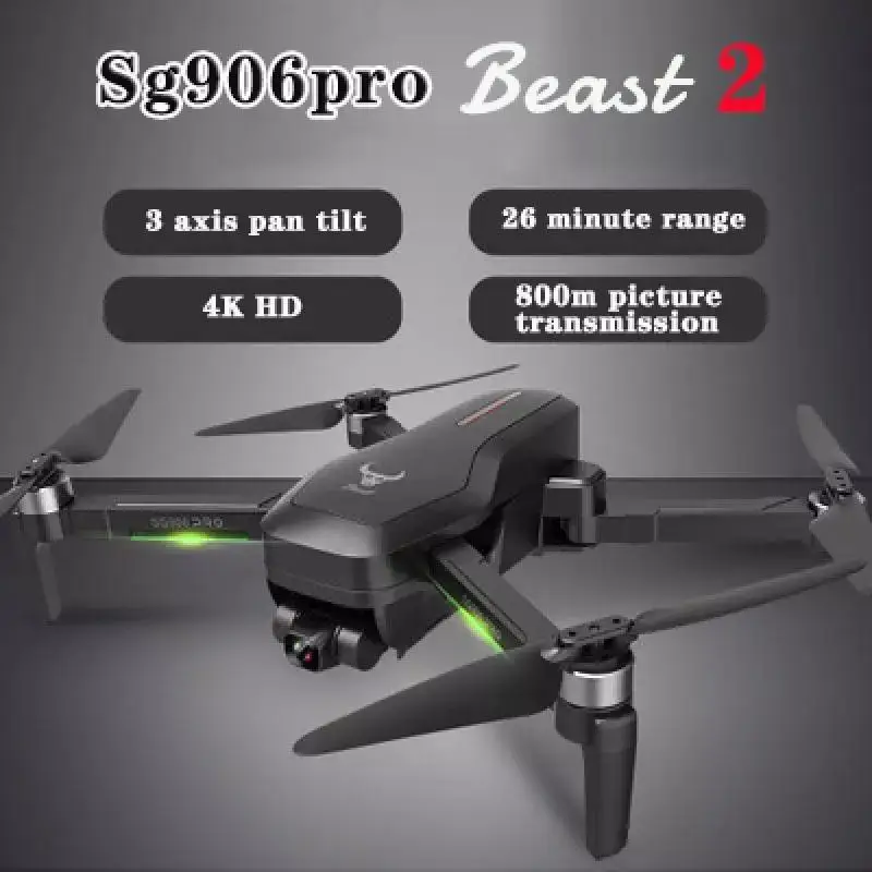 Дрон Sg906pro 2 с тремя осями бесщеточный Квадрокоптер ПНН и Gps 4k Hd для