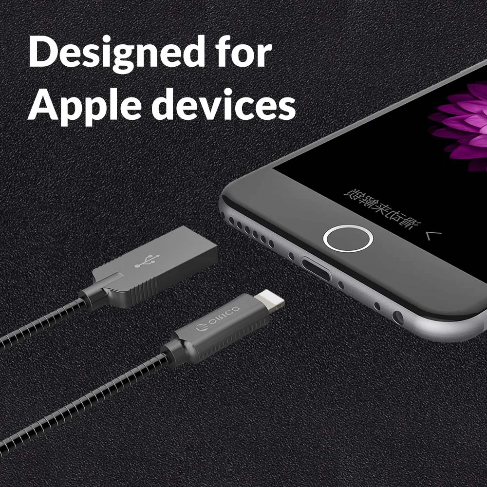 ORICO цинковый сплав Освещение USB кабель для iPhone 3ft 100 см 2.4A быстрой зарядки 6 7 линия