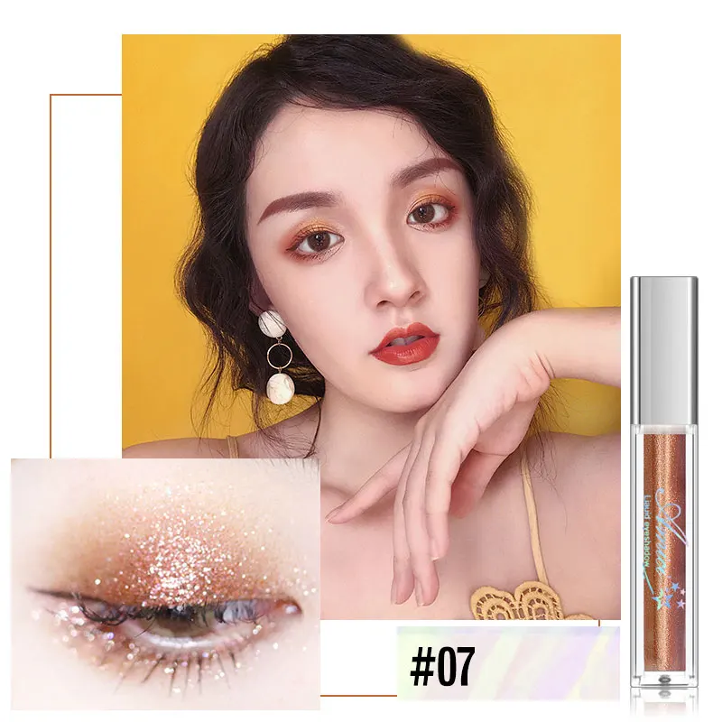 10 Color Glitter Eyeshadow Waterproof Shimmer Shine Gold Luminous Pigments Easy To Wear Liquid Professional Eyes Makeup Stick |