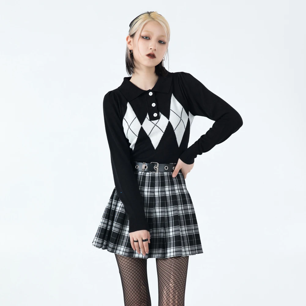 

Женский винтажный свитер с отложным воротником, на 3 пуговицах