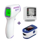 Тонометр на запястье, сфигмоманометр, монитор артериального давления + цифровой термометр для лба + измеритель уровня кислорода в крови, Пульсоксиметр