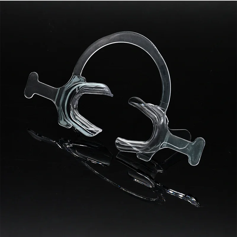 1 pc Orthodontic Dental Plastic Mouth Opener Transparent Cheek Retractor with Handle C shape Cheek Lip Retractor