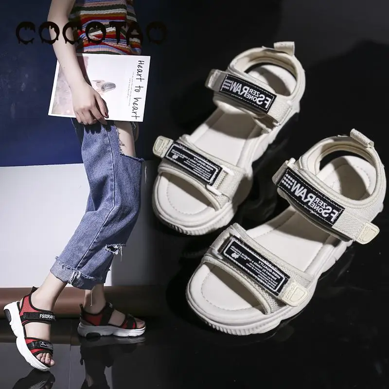 2019 весна и новые летние застежка-липучка на толстой мягкой подошве с толстая