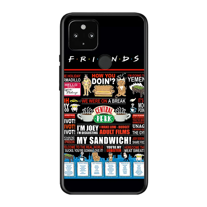 

Friends TV Show Soft TPU Silicone Black Cover For Google Pixel 5 4A 5G 4 XL Phone Case