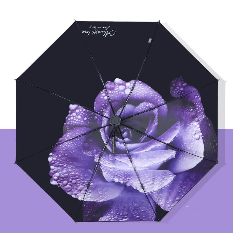 Складной зонт от дождя и солнца с цветами женский складной индивидуальный зонтик