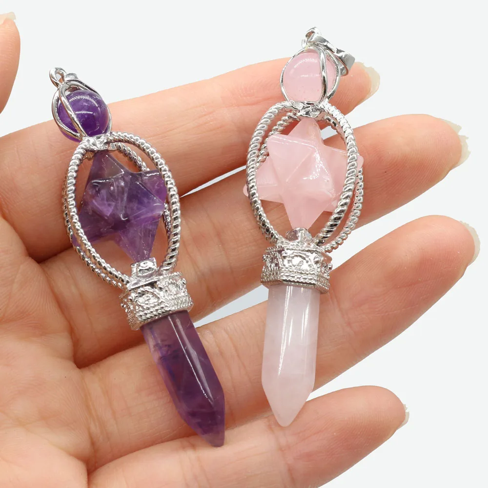 

Women Necklace Pendant Natural Stone Cylindrical Carbamyl Pendant Charms For Jewelry Making DIY Necklace Accessory