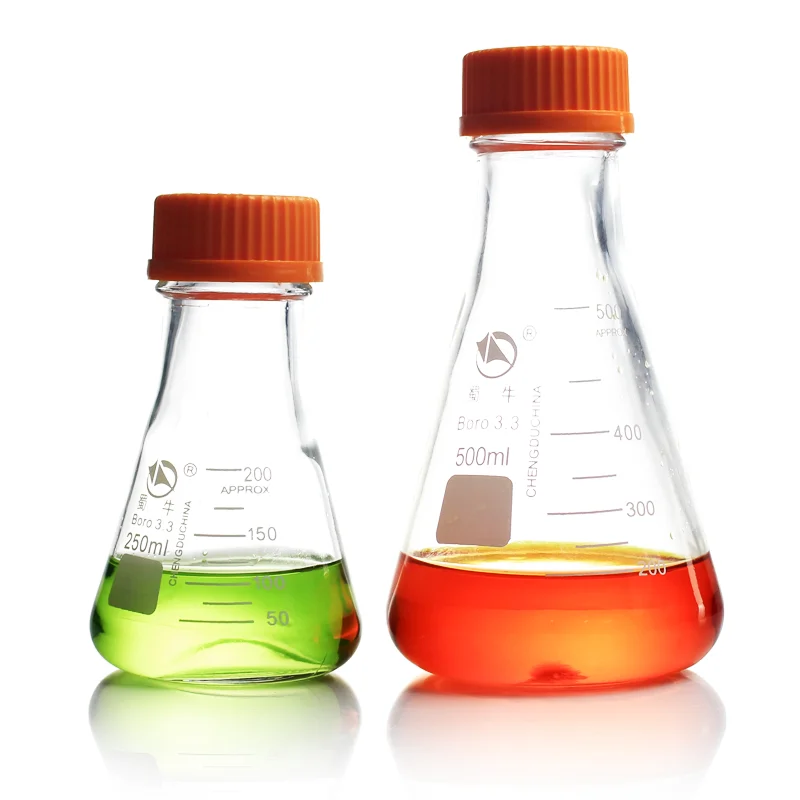 Стеклянная колба Erlenmeyer 2 шт. 50/100 /250 /500 /1000 мл из боросиликатного стекла