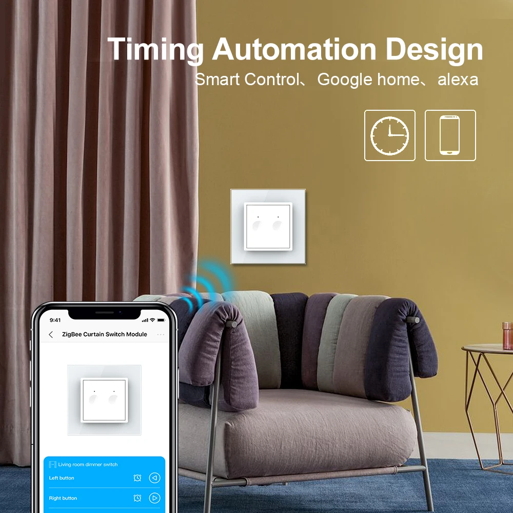 Настенный сенсорный переключатель LIVOLO zigbee Wi-Fi для затвора моторизованные шторы