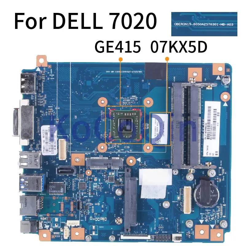para Dell 7020 Ge415 Computador Portátil Mainboard 07kx5d 6050a2576301 Ddr3 Placa-mãe Placa-mãe para notebook