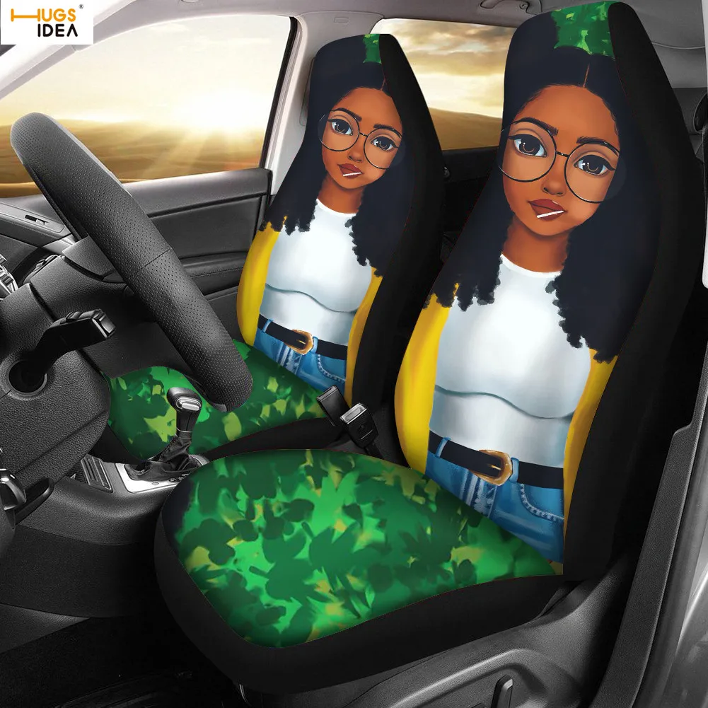 Чехол на сиденье автомобиля HUGSIDEA с художественной черной девушкой Модный 3D