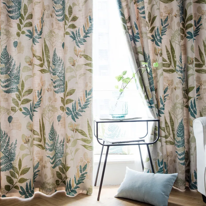 Современные Простые американские пасторальные маленькие свежие синие занавески