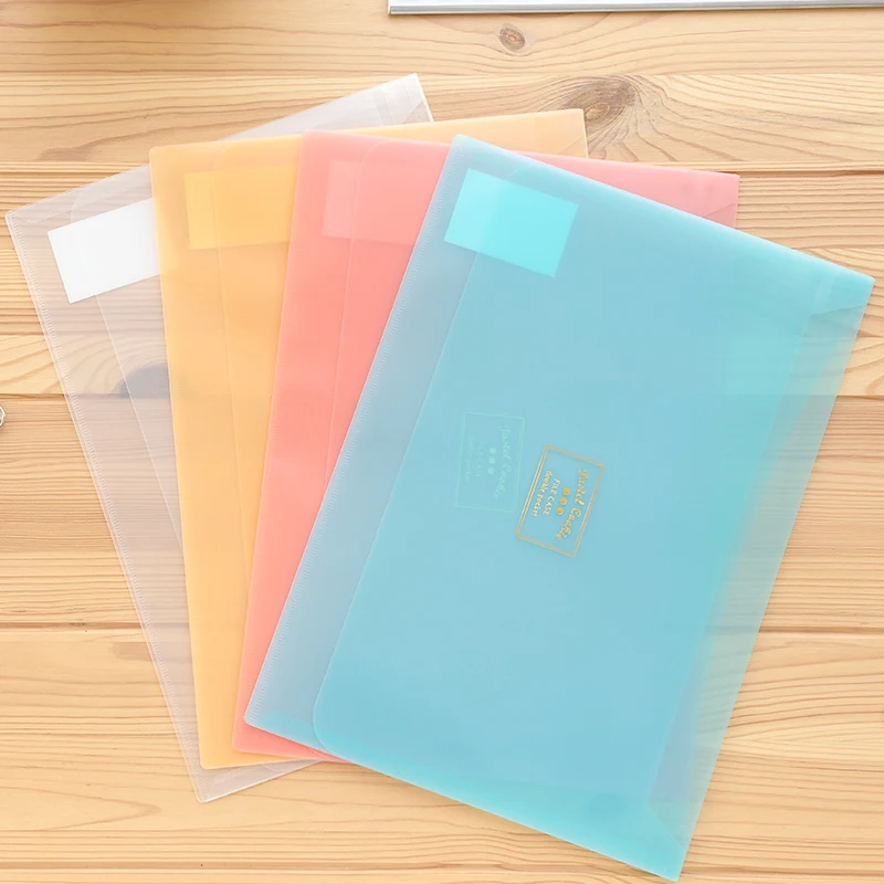 

4pcs KOKUYO WSG-KUCW311 A4 Pastel Cookie Series Document Bag Folder Test Paper Storage Translucent Max Capacity 100Sheets