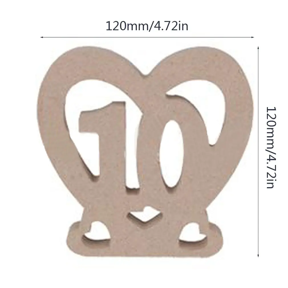 1 10 шт Мини размер деревянные сердца Ремесло Любовь полый номер пластины
