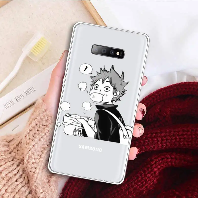 

Anime Haikyuu Hinata attacks Phone Case Transparent for samsung A 21s 50 71 S 8 9 20 20fe note 10 20 ultra plus