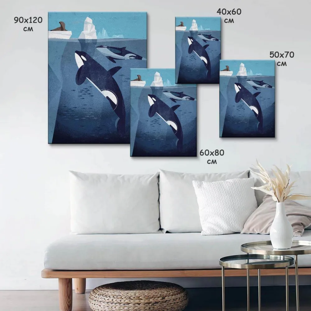 Картина Касатки красочная на холсте современный домашний декор комнаты | Дом и