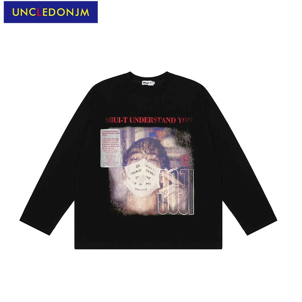 

UNCLEDONJM Hip hop Crewneck sweatshirt couple clothes Graphic sweatshirts japanese streetwear skateboard punk clothes 21117