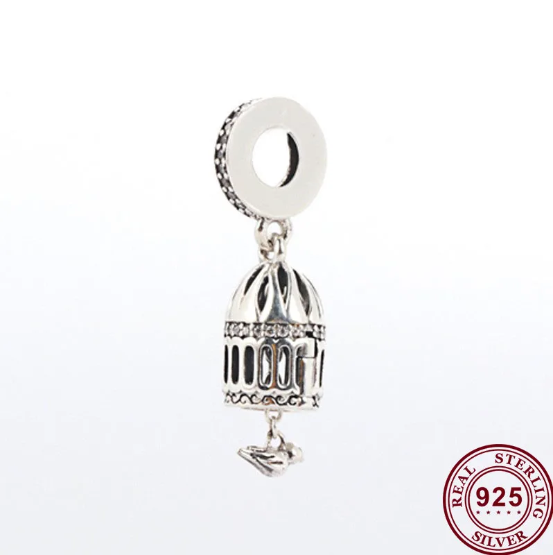 

Original 925 Sterling Silver Charm New Unrestrained Birdcage Pendant Fit Pandora Women Bracelet & Necklace Diy Jewelry