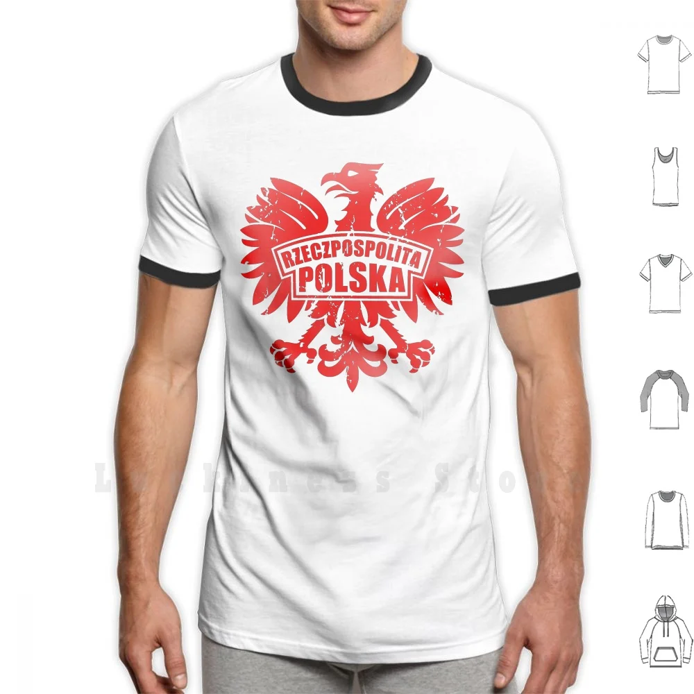 

Футболка Rzeczpospolita Polska с эмблемой орла, хлопковая футболка «сделай сам», большой размер