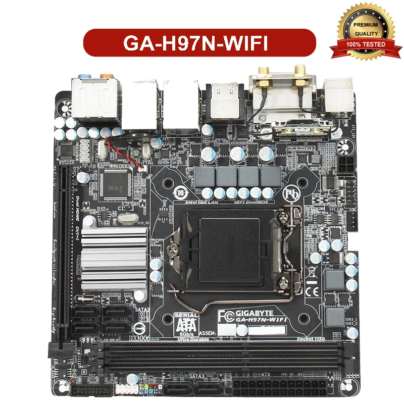 Для Gigabyte GA H97N WIFI рабочего Материнская плата DDR3 H97 LGA 1150 i3 i5 i7 MINI ITX 17x17 USB3.0 б/у мини