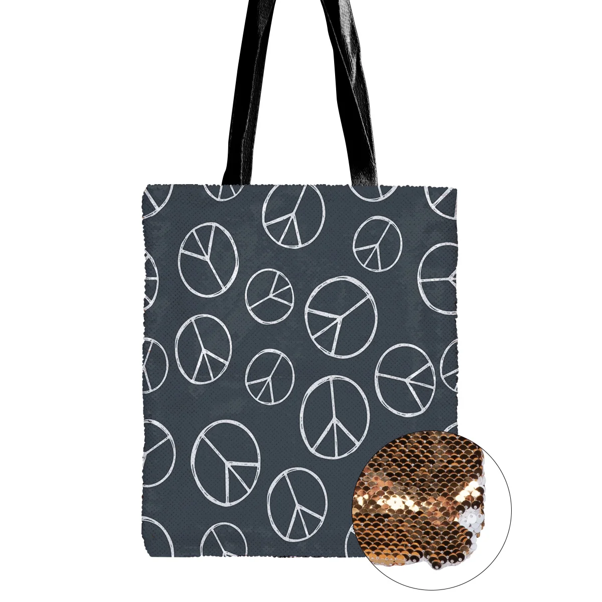 Сумка через плечо power Of Peace новинка на одно холщовая двухсторонняя тканевая сумка