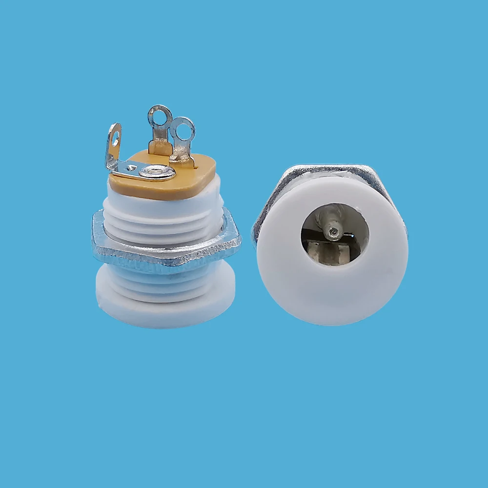 DC022 DC Power Socket 5.5 x 2.1mm Connectors Panel Mounting DC-022 White | Обустройство дома