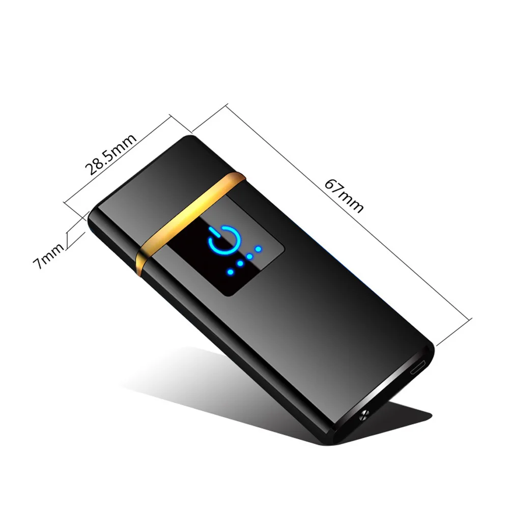 Двусторонняя Зажигалка usb зарядка сенсорный датчик переключатель ветрозащитный