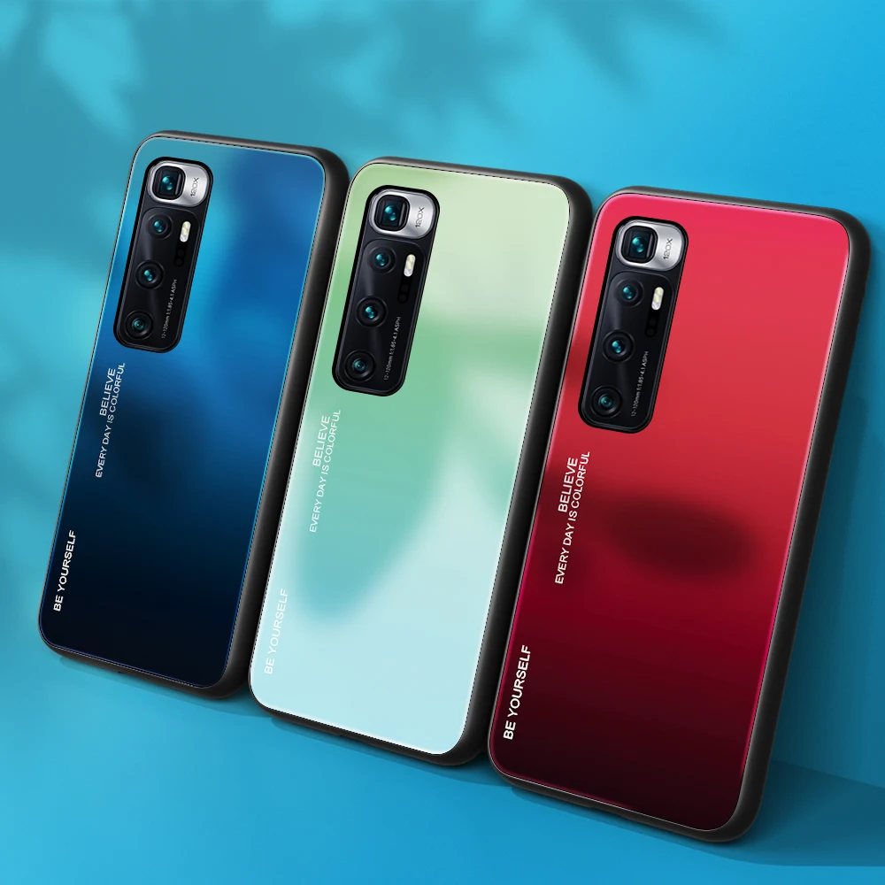 Роскошный градиентный закаленный чехол для телефона Xiaomi Poco X3 NFC F2 Pro
