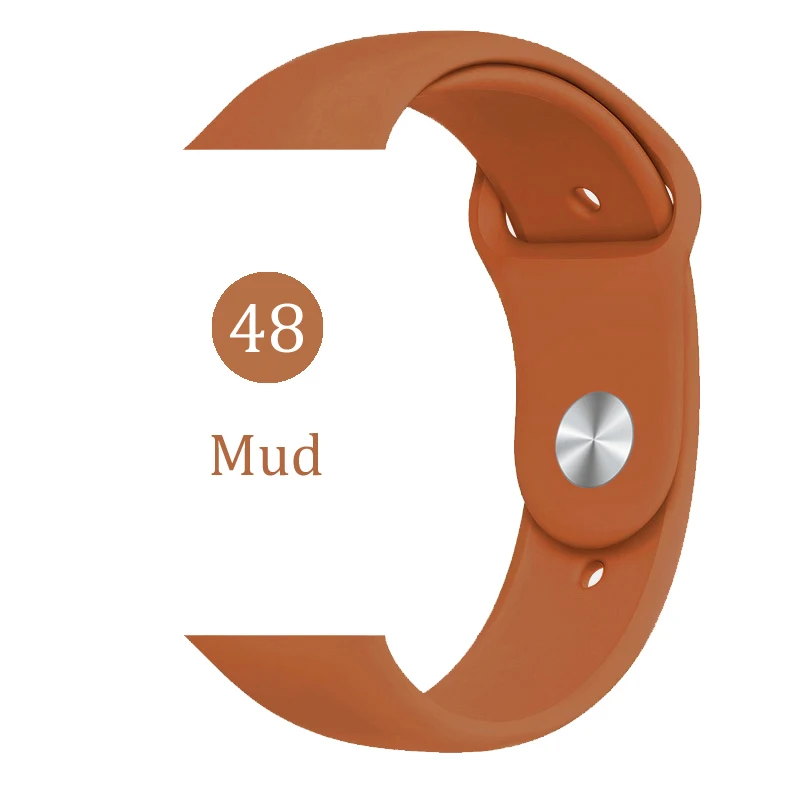 Мягкий силиконовый сменный спортивный ремешок для Apple Watch 5 4 3 2 1 38 мм 42 мм ремешок для часов Iwatch series 4 40 мм 44 мм - Цвет ремешка: 48 Mud