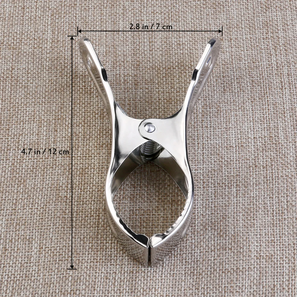 

ULTNICE 6pcs Stainless Steel Large Beach Towel Clips Clothespins Clothes Pegs Clothes Hanger Clamp