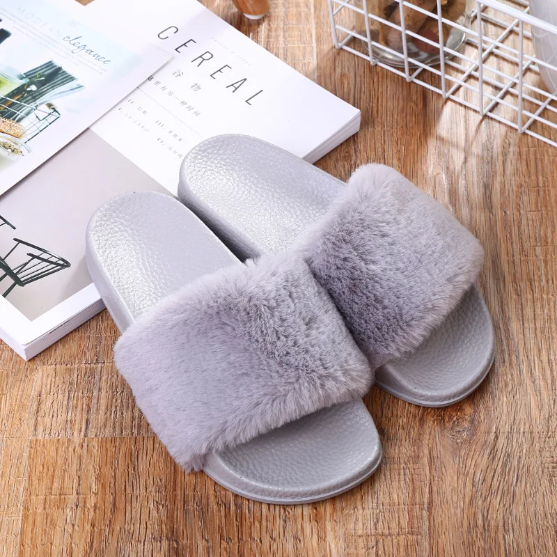 Women Shoes Autumn Winter Women Slippers Bedroom Female Plush Slippers Warm Fur Flat Soft Ladies Footwear Fashion Shoes Indoor