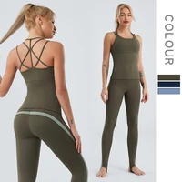 women yoga shirts sleeveless sports vest fitness workout crop tops shirt running vest quick drying female underwear sportswear