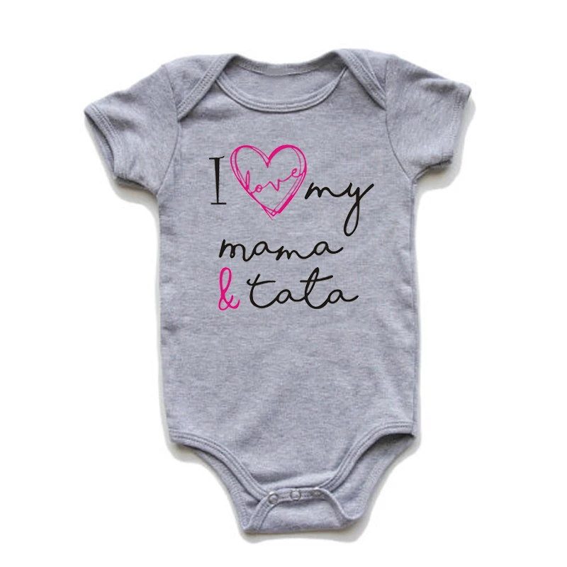 Фото Комбинезон детский I Love My Mama, хлопковый, с коротким рукавом, для мальчиков и девочек, 2021 №5