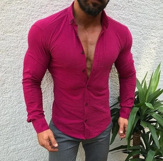

ZOGAA Fashion Men's Casual Button Solid Beach Long Sleeve Top Blouse Cotton linen Casual Slim Fit Baggy loose shirts blouse